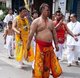 Thailand: Entranced devotee or 'Ma Song' takes part in a procession through Phuket Town, Phuket Vegetarian Festival