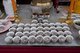 Thailand: Bowls of food on an altar at San Chao Chui Tui (Chinese Taoist temple), Phuket Vegetarian Festival
